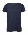 Dames T-shirt Triblend B&C TW056 Heather Navy